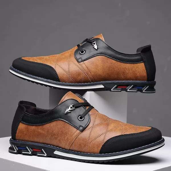 COSIDRAM Mens Casual Shoes Fashion Sneakers Dress Shoes for Men Walking Shoes Business Office Comfort LoafersALight Brown