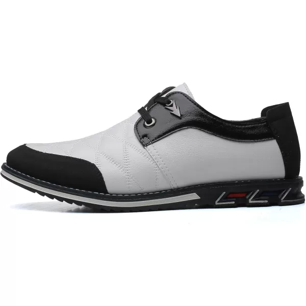 COSIDRAM Mens Casual Shoes Fashion Sneakers Dress Shoes for Men Walking Shoes Business Office Comfort LoafersAWhite