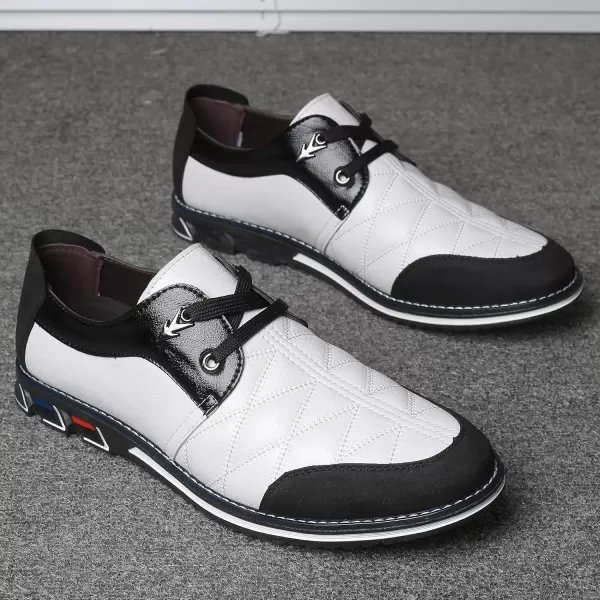 COSIDRAM Mens Casual Shoes Fashion Sneakers Dress Shoes for Men Walking Shoes Business Office Comfort LoafersAWhite