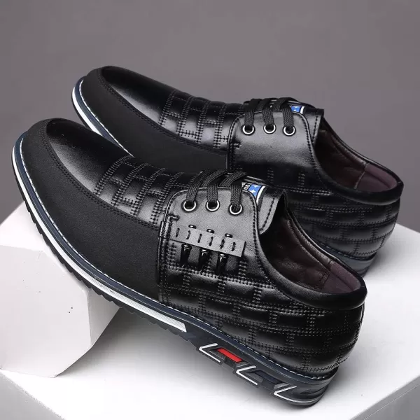 COSIDRAM Mens Casual Shoes Fashion Sneakers Dress Shoes for Men Walking Shoes Business Office Comfort LoafersXBlack