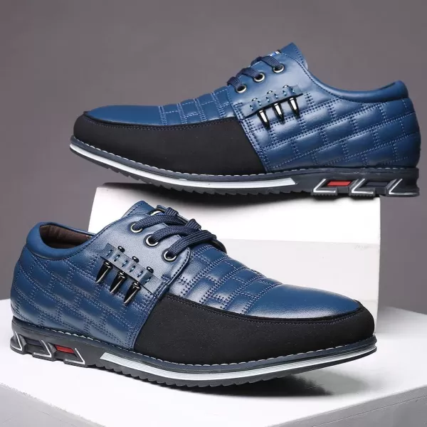 COSIDRAM Mens Casual Shoes Fashion Sneakers Dress Shoes for Men Walking Shoes Business Office Comfort LoafersXBlue