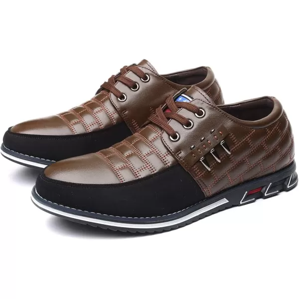 COSIDRAM Mens Casual Shoes Fashion Sneakers Dress Shoes for Men Walking Shoes Business Office Comfort LoafersXBrown