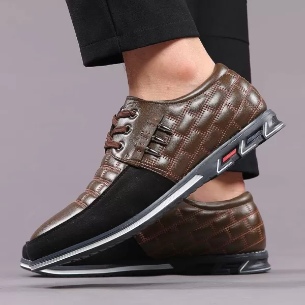 COSIDRAM Mens Casual Shoes Fashion Sneakers Dress Shoes for Men Walking Shoes Business Office Comfort LoafersXBrown