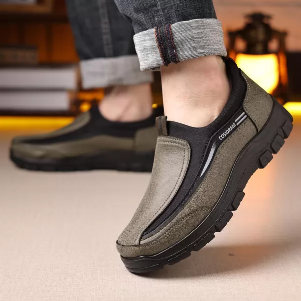 COSIDRAM Mens Casual Shoes Loafers Slip on Moccasin Comfort Soft Lightweight Daily Flats SneakersATan