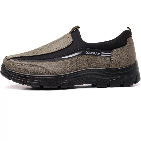 COSIDRAM Mens Casual Shoes Loafers Slip on Moccasin Comfort Soft Lightweight Daily Flats SneakersATan