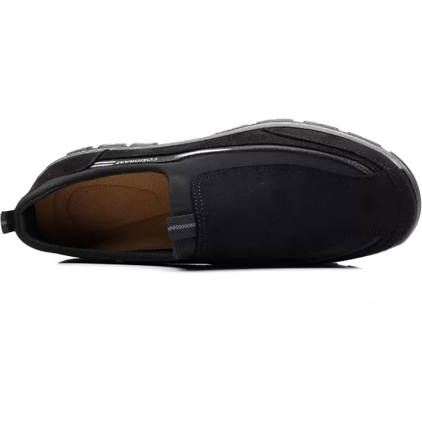 COSIDRAM Mens Casual Shoes Slip on Loafers Comfortable Non Slip Suede Driving Walking Shoes for MenABlack