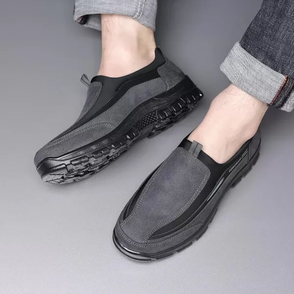 COSIDRAM Mens Casual Shoes Slip on Loafers Comfortable Non Slip Suede Driving Walking Shoes for MenAGrey