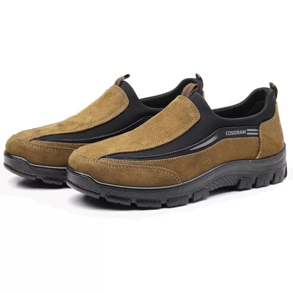 COSIDRAM Mens Casual Shoes Slip on Loafers Comfortable Non Slip Suede Driving Walking Shoes for MenATan