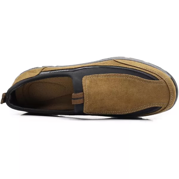 COSIDRAM Mens Casual Shoes Slip on Loafers Comfortable Non Slip Suede Driving Walking Shoes for MenATan