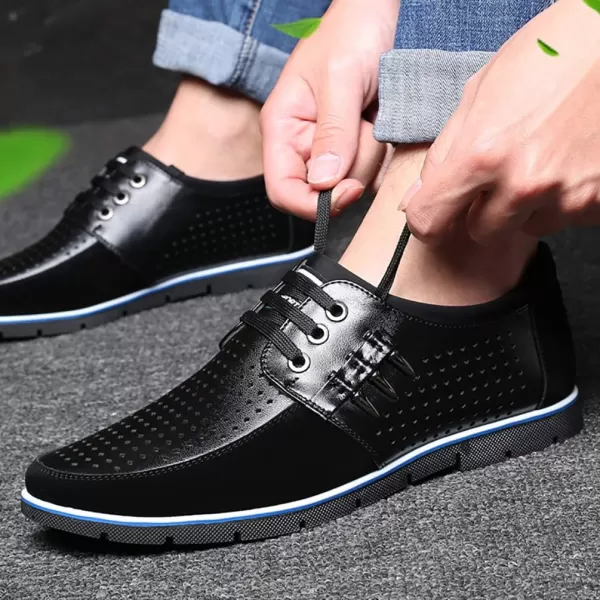 COSIDRAM Mens Casual Shoes Sneakers Loafers Comfort Walking Shoes for Male Business Work Office DressBBlack