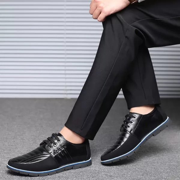 COSIDRAM Mens Casual Shoes Sneakers Loafers Comfort Walking Shoes for Male Business Work Office DressLace UpBlack