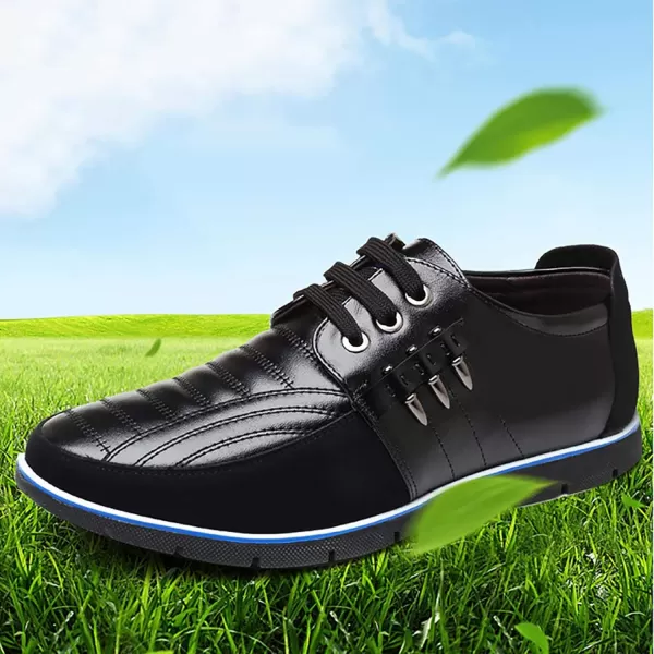 COSIDRAM Mens Casual Shoes Sneakers Loafers Comfort Walking Shoes for Male Business Work Office DressLace UpBlack