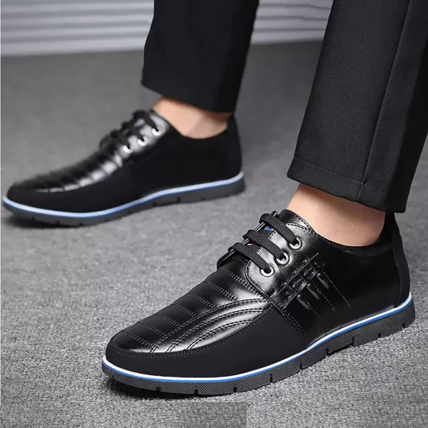 COSIDRAM Mens Casual Shoes Sneakers Loafers Comfort Walking Shoes for Male Business Work Office DressLace UpBlack