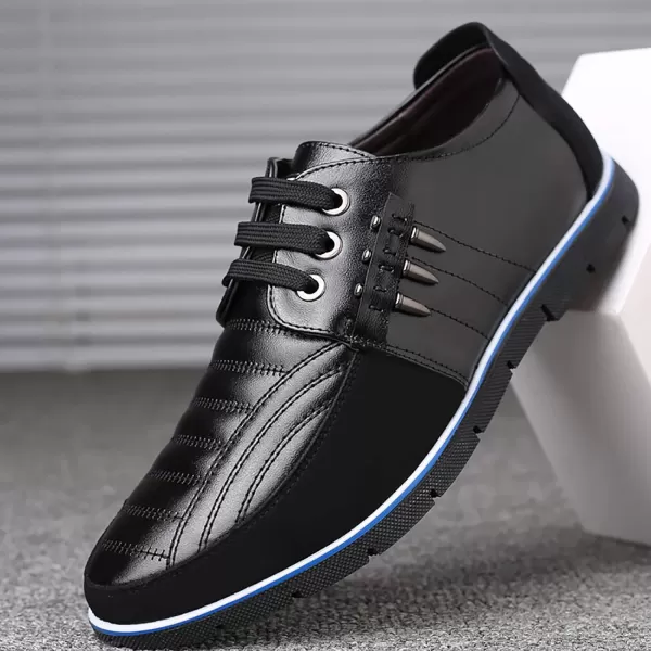 COSIDRAM Mens Casual Shoes Sneakers Loafers Comfort Walking Shoes for Male Business Work Office DressLace UpBlack