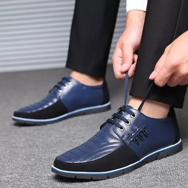 COSIDRAM Mens Casual Shoes Sneakers Loafers Comfort Walking Shoes for Male Business Work Office DressLace UpBlue