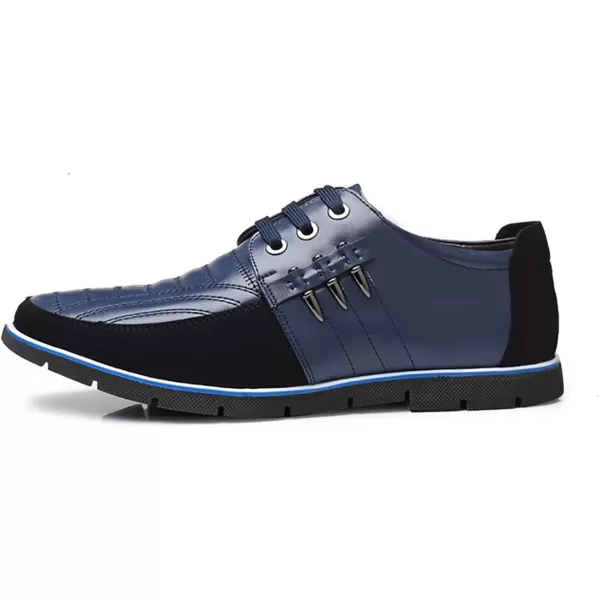 COSIDRAM Mens Casual Shoes Sneakers Loafers Comfort Walking Shoes for Male Business Work Office DressLace UpBlue