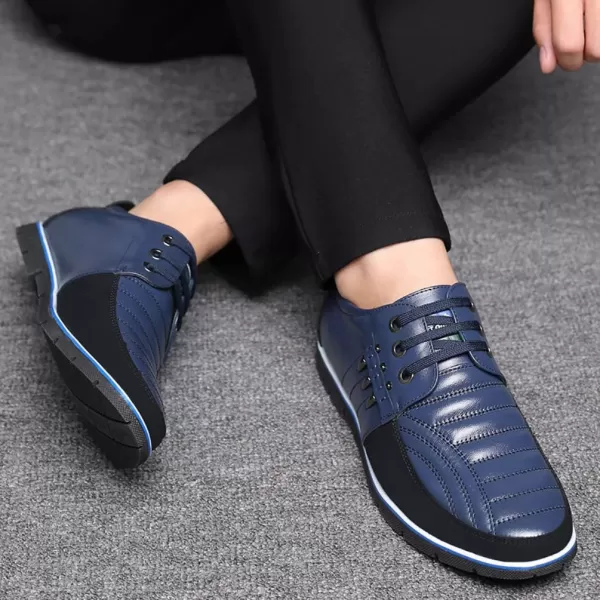 COSIDRAM Mens Casual Shoes Sneakers Loafers Comfort Walking Shoes for Male Business Work Office DressLace UpBlue