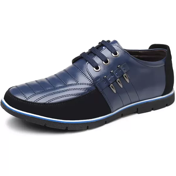 COSIDRAM Mens Casual Shoes Sneakers Loafers Comfort Walking Shoes for Male Business Work Office DressLace UpBlue