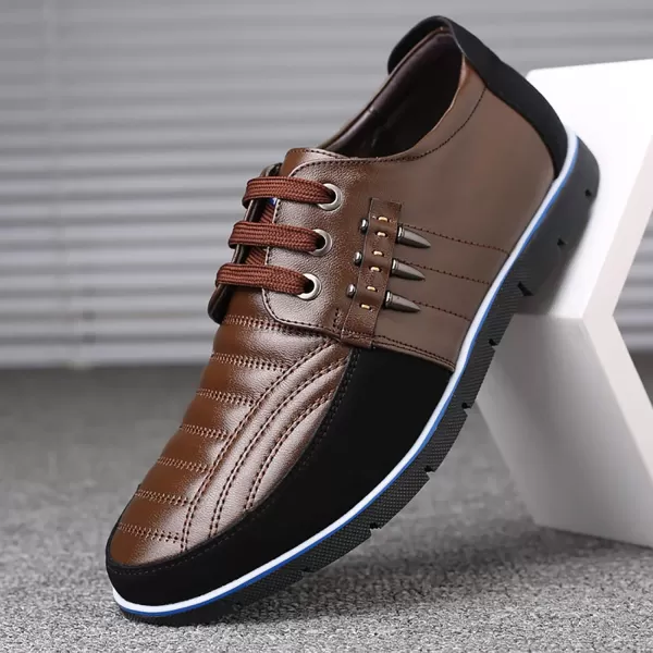 COSIDRAM Mens Casual Shoes Sneakers Loafers Comfort Walking Shoes for Male Business Work Office DressLace UpBrown