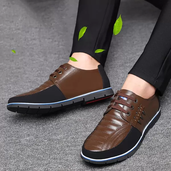 COSIDRAM Mens Casual Shoes Sneakers Loafers Comfort Walking Shoes for Male Business Work Office DressLace UpBrown