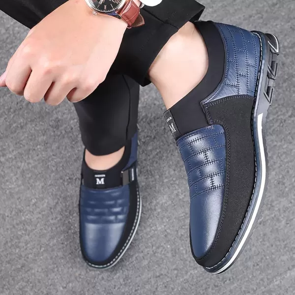 COSIDRAM Mens Casual Shoes Sneakers Loafers Comfort Walking Shoes for Male Business Work Office DressSlip onBlue