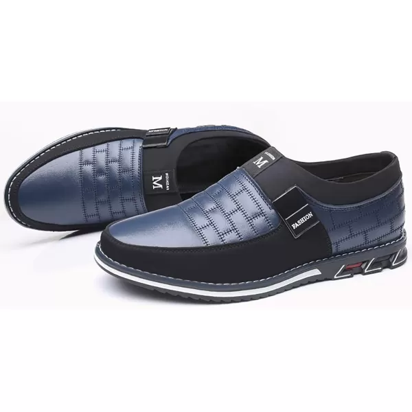 COSIDRAM Mens Casual Shoes Sneakers Loafers Comfort Walking Shoes for Male Business Work Office DressSlip onBlue