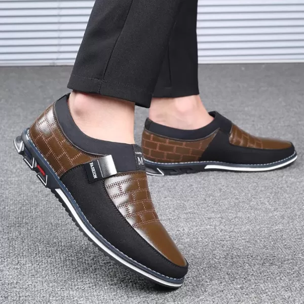 COSIDRAM Mens Casual Shoes Sneakers Loafers Comfort Walking Shoes for Male Business Work Office DressSlip onBrown