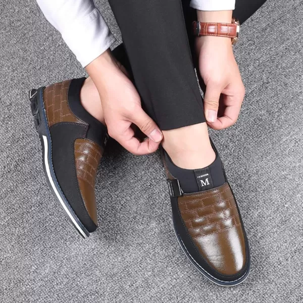 COSIDRAM Mens Casual Shoes Sneakers Loafers Comfort Walking Shoes for Male Business Work Office DressSlip onBrown