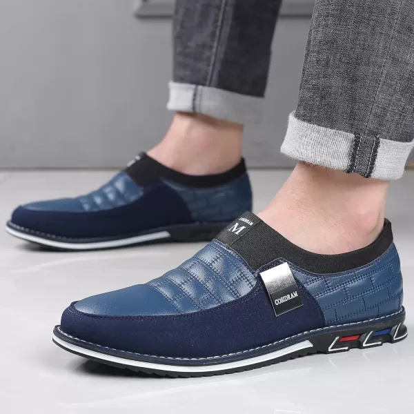 COSIDRAM Mens Casual Shoes Sneakers Loafers Comfort Walking Shoes for Male Business Work Office DressXBlue