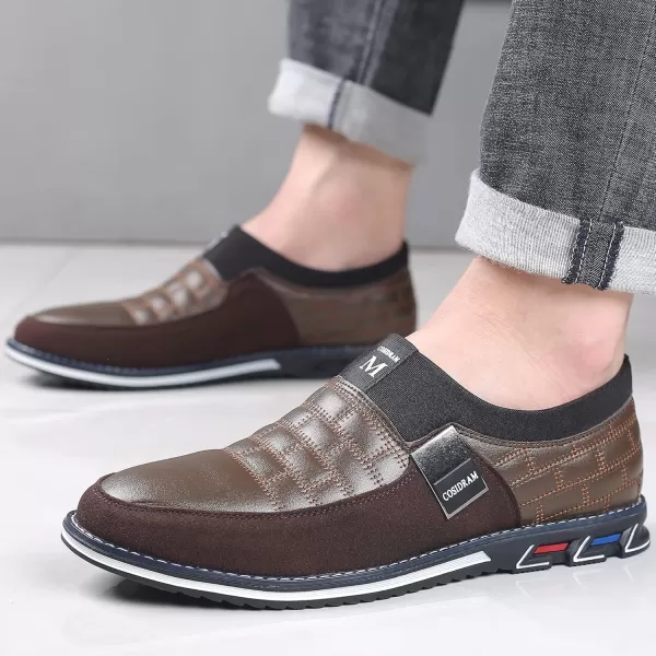 COSIDRAM Mens Casual Shoes Sneakers Loafers Comfort Walking Shoes for Male Business Work Office DressXBrown