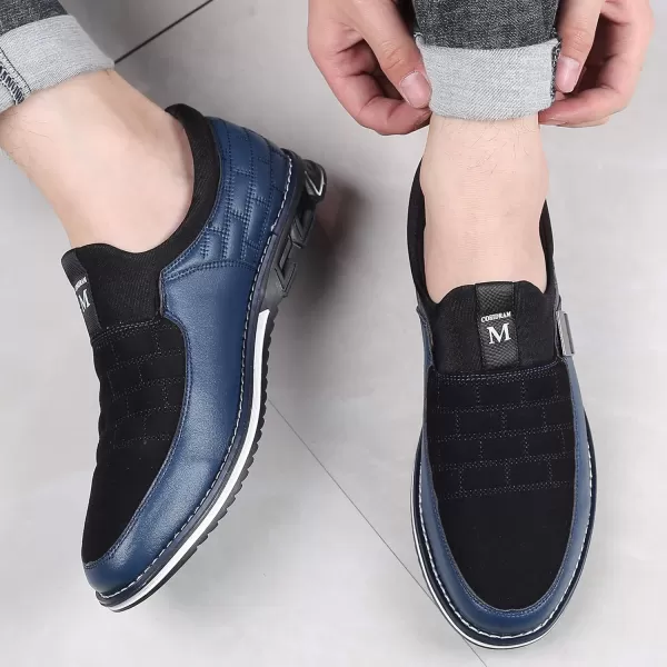 COSIDRAM Mens Casual Shoes Sneakers Loafers Comfort Walking Shoes for Male Business Work Office DressZBlue