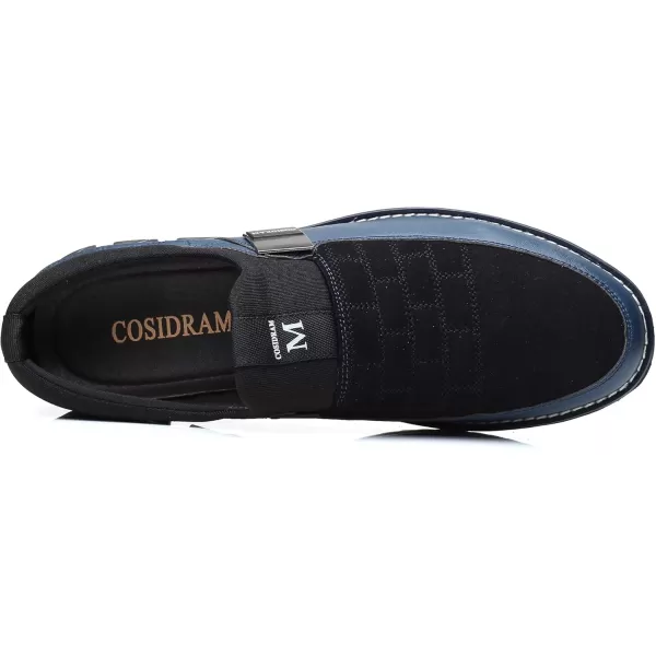 COSIDRAM Mens Casual Shoes Sneakers Loafers Comfort Walking Shoes for Male Business Work Office DressZBlue