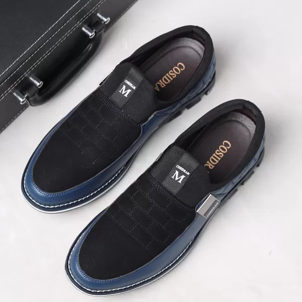 COSIDRAM Mens Casual Shoes Sneakers Loafers Comfort Walking Shoes for Male Business Work Office DressZBlue