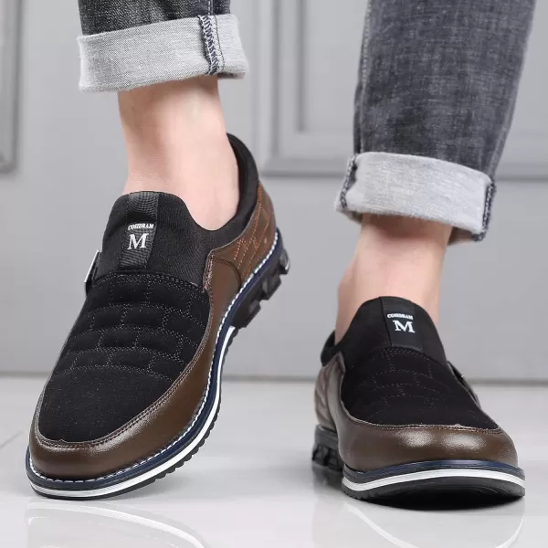 COSIDRAM Mens Casual Shoes Sneakers Loafers Comfort Walking Shoes for Male Business Work Office DressZBrown