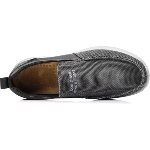COSIDRAM Mens Casual Slip on Loafers Shoes Breathable Comfortable Non Slip Soft Walking Shoes Daily FlatsABlack