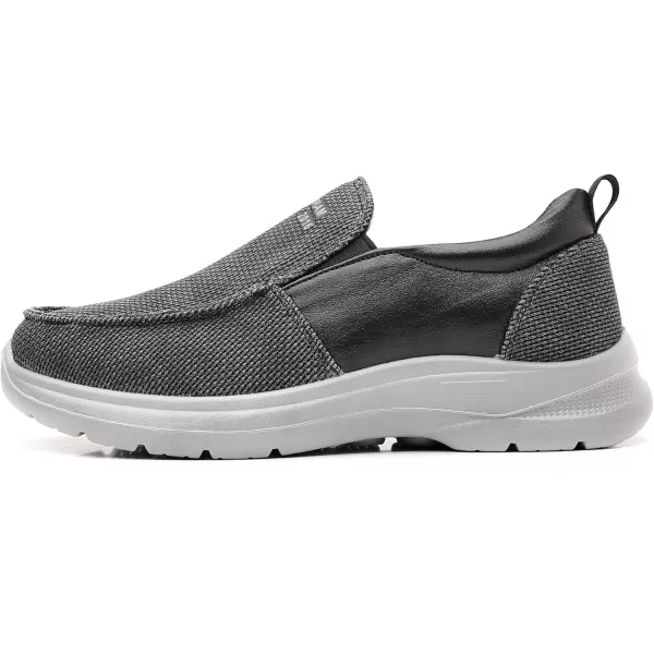 COSIDRAM Mens Casual Slip on Loafers Shoes Breathable Comfortable Non Slip Soft Walking Shoes Daily FlatsABlack