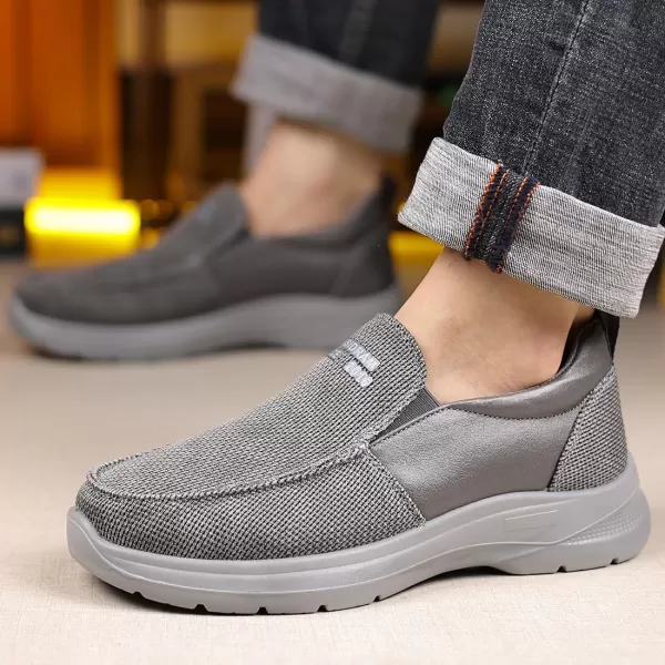 COSIDRAM Mens Casual Slip on Loafers Shoes Breathable Comfortable Non Slip Soft Walking Shoes Daily FlatsAGrey