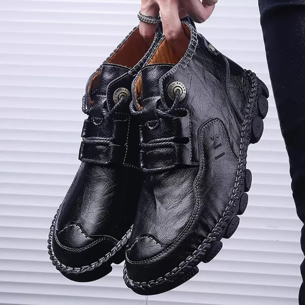 COSIDRAM Mens Chukka Boots Fashionable Casual Comfortable Dress Boot Antiskid Leather Outdoor Driving Shoes for Male MidUp Trendy Lace up Classic Black Brown Shoes