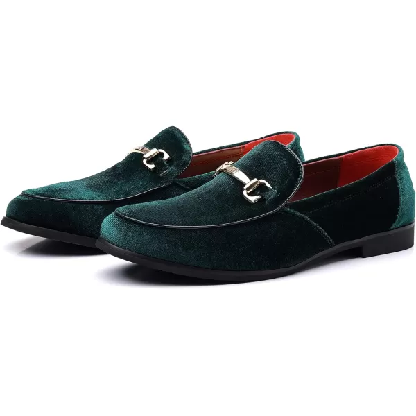 COSIDRAM Mens Dress Shoes Loafers Business Classic Suede Luxury Copper Chain Party Wedding Moccasins for MaleAGreen