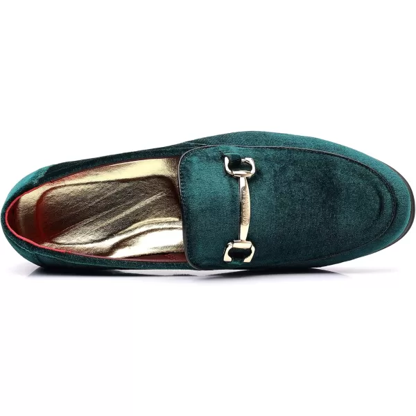 COSIDRAM Mens Dress Shoes Loafers Business Classic Suede Luxury Copper Chain Party Wedding Moccasins for MaleAGreen