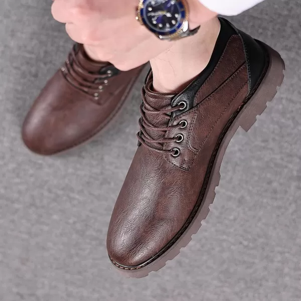 COSIDRAM Mens Fashion Oxfords Casual Dress Shoes Business Office Classic Modern Dress Shoes for Gentleman Leather ShoesCRufous