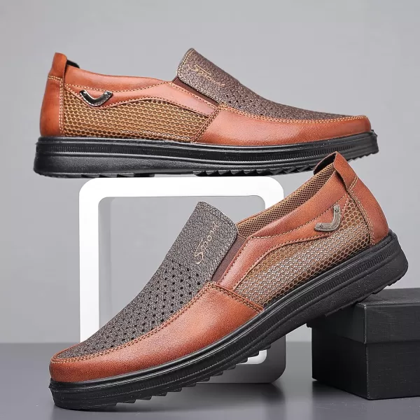 COSIDRAM Mens Loafer Casual Shoes Comfort Lightweight Driving Travel Walking Shoes for Adult MaleEBrown