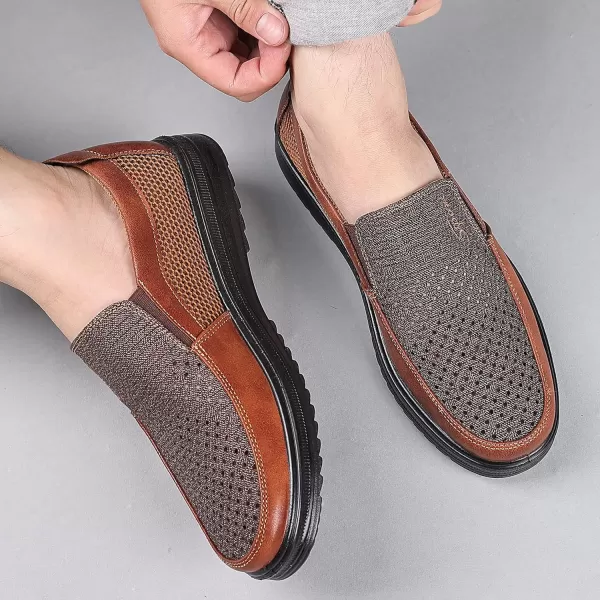 COSIDRAM Mens Loafer Casual Shoes Comfort Lightweight Driving Travel Walking Shoes for Adult MaleEBrown