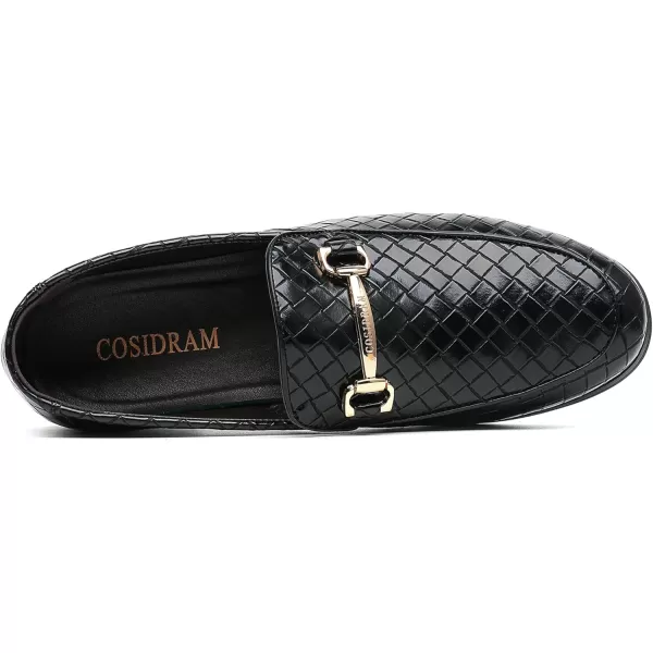 COSIDRAM Mens Loafers Dress Shoes Slipon Classic Formal Business Moccasins for MaleABlack