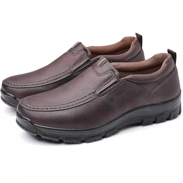 COSIDRAM Mens Loafers Slip on Shoes Casual Comfort Soft Moccasin Daily Flats Driving Walking Shoes LightweightAChocolate