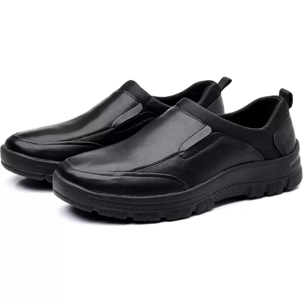 COSIDRAM Mens Slip on Loafers Casual Shoes Comfort Soft Daily Flats Non Slip Walking Driving ShoesBBlack