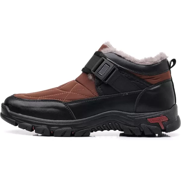 COSIDRAM Mens Snow Boots Outdoor Winter Warm Hiking Ankle Boots Anti Slip Insulated Work ShoesBBrown