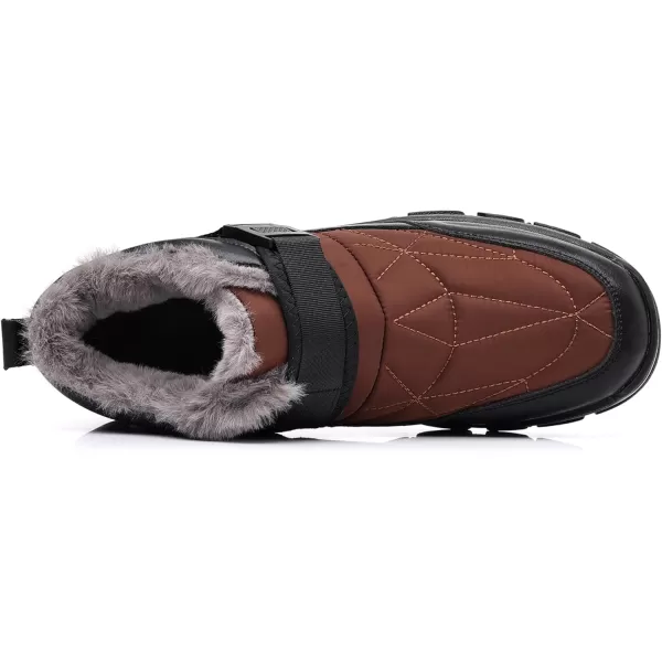 COSIDRAM Mens Snow Boots Outdoor Winter Warm Hiking Ankle Boots Anti Slip Insulated Work ShoesBBrown