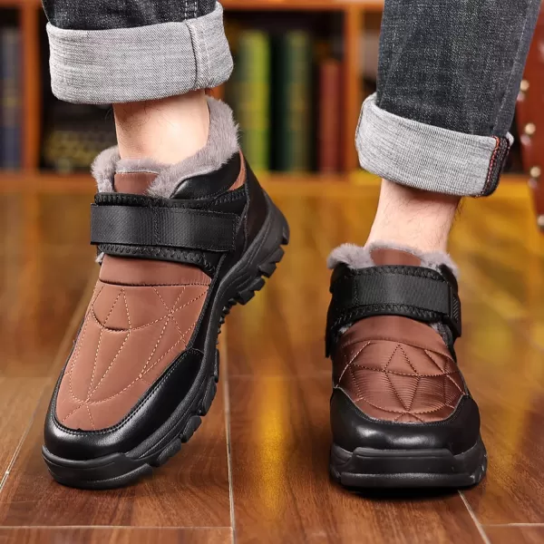 COSIDRAM Mens Snow Boots Outdoor Winter Warm Hiking Ankle Boots Anti Slip Insulated Work ShoesBBrown