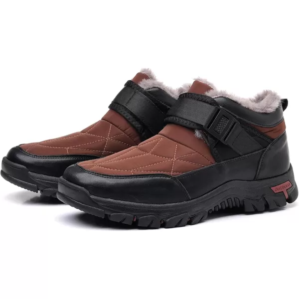 COSIDRAM Mens Snow Boots Outdoor Winter Warm Hiking Ankle Boots Anti Slip Insulated Work ShoesBBrown